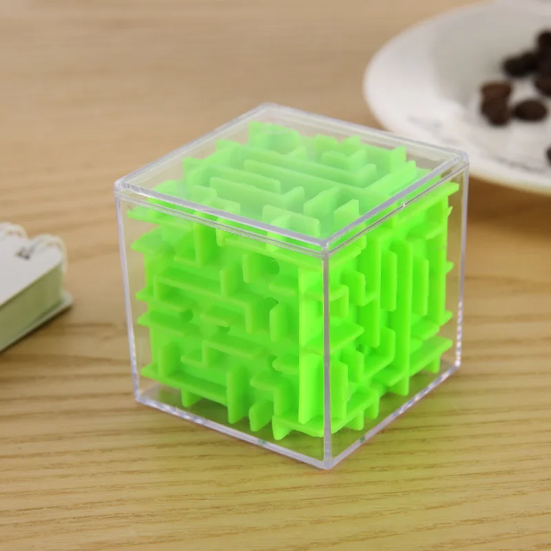 Зеленый TOBEFU 3D лабиринт волшебный куб прозрачный шестигранный головоломка скоростной куб катящийся мяч игра кубики лабиринт игрушки для детей развивающие - Цвет: Зеленый