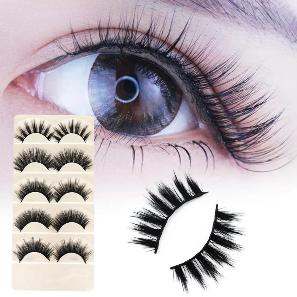 

5Pairs 807/M14/C3/DC012/W10 False Eyelashes Handmade Reusable Fiber Makeup Extensions Eye Lashes for Female