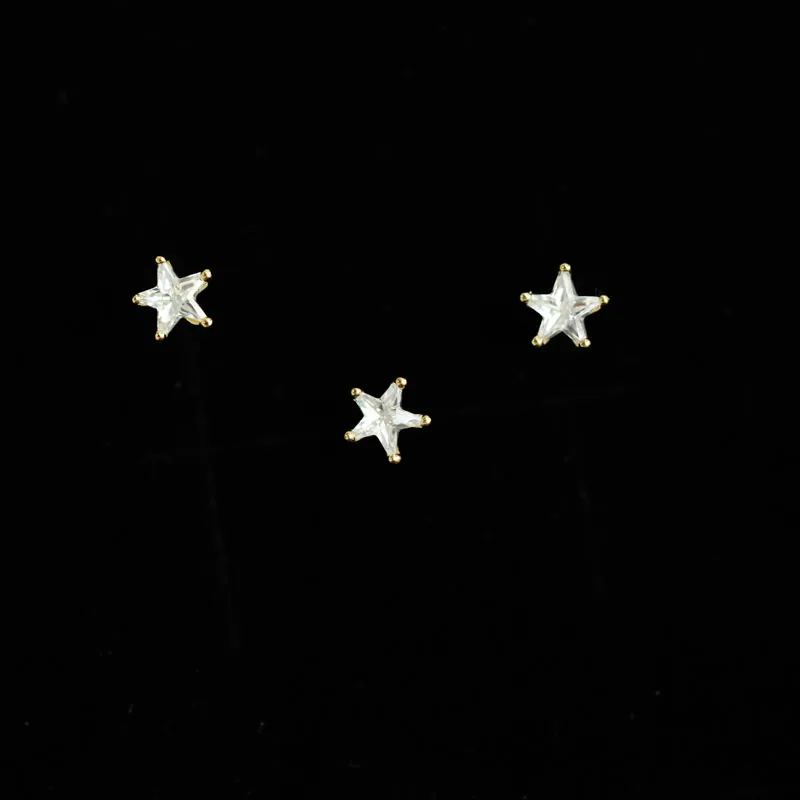 Женские серьги гвоздики с кристаллами золотистого цвета 9 к|Серьги-гвоздики| |