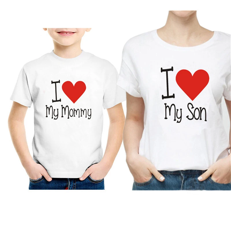

Забавный семейный образ, одежда для мамы и меня, я люблю мою маму/одинаковые футболки для матери и сына, наряды, хлопковое детское боди