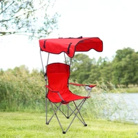 outdoor folding canopy fishing chair reclining camping chairs with footrest lightweight portable relex comfortable tourist chair
