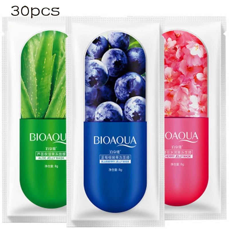 30 шт./компл. BIOAQUA желе маска для лица черника алоэ вера вишня Сакура лист
