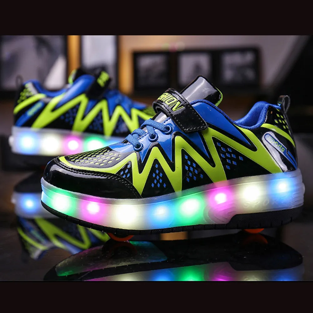 Kids Shoes Boy Running Sneakers Light Up Shoes Wheel Shoes Toddler Kids Anti-slip Shoes Fashion Design