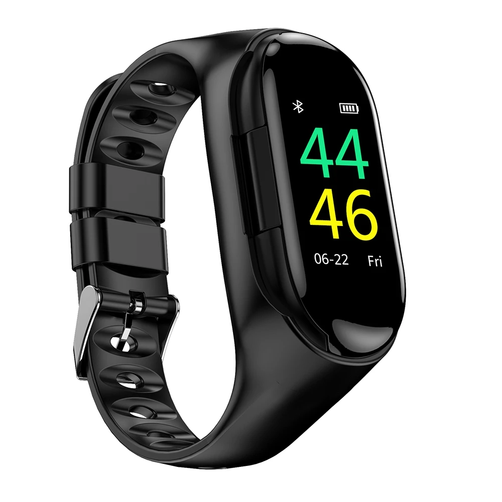 M1 Новинка 2 в 1 Смарт-часы с Bluetooth наушниками и пульсометром смарт-браслет