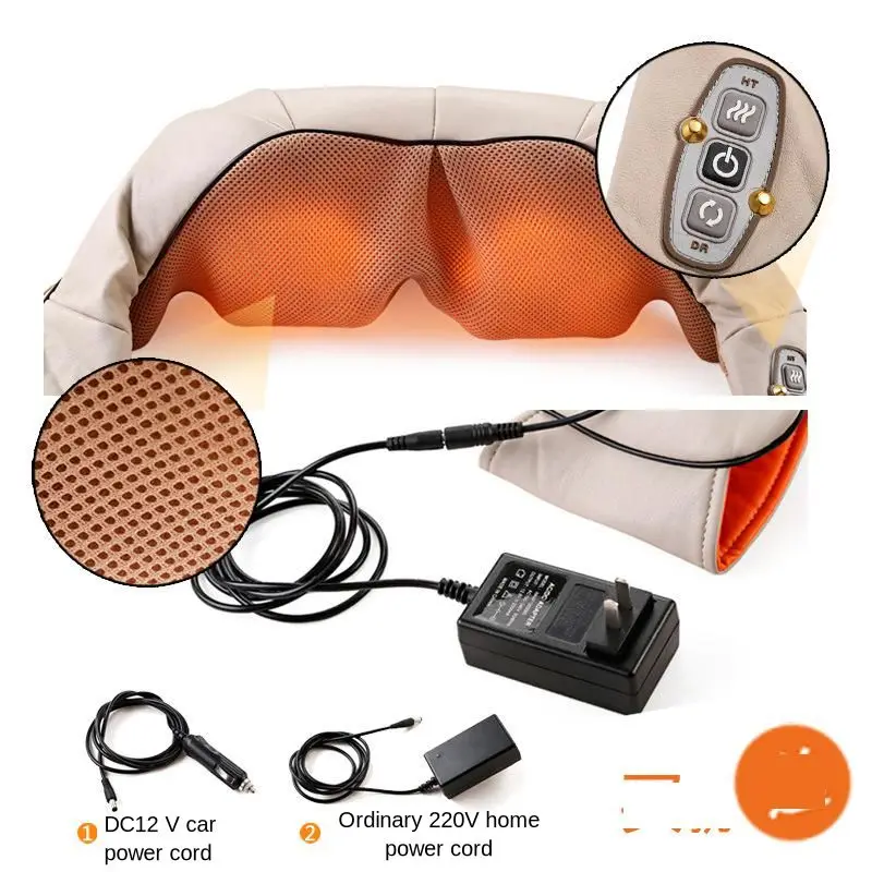 

U Shape Electric Infrared Heating Massage Shawl Shiatsu Neck Shoulder Massager Waist Kneading Back with Timing Function Health