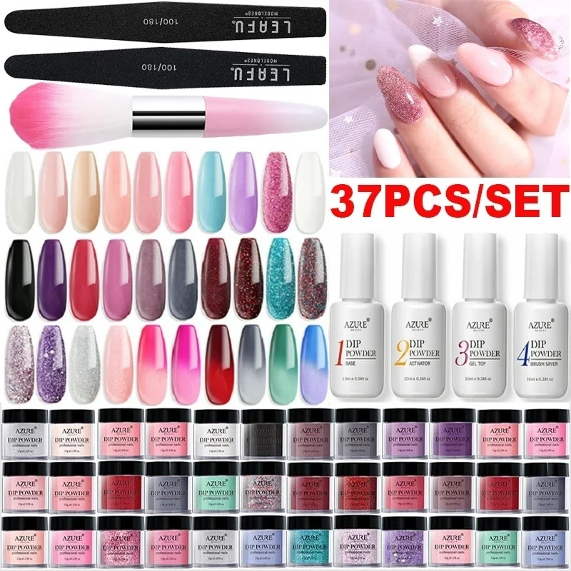 Azure beauty 37 шт./лот блестящий Блестящий Порошок для дизайна ногтей Гелевые наборы