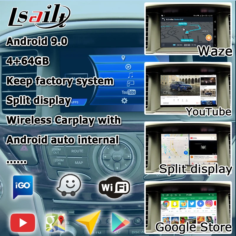 Интерфейс Android / carplay для Nissan Pathfinder R52 2012 17 с QX50 QX60 Q70 QX80 видеоинтерфейс GPS навигация