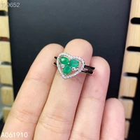 kjjeaxcmy fine jewelry 925 sterling silver inlaid natural emerald popular female ring support detection cute