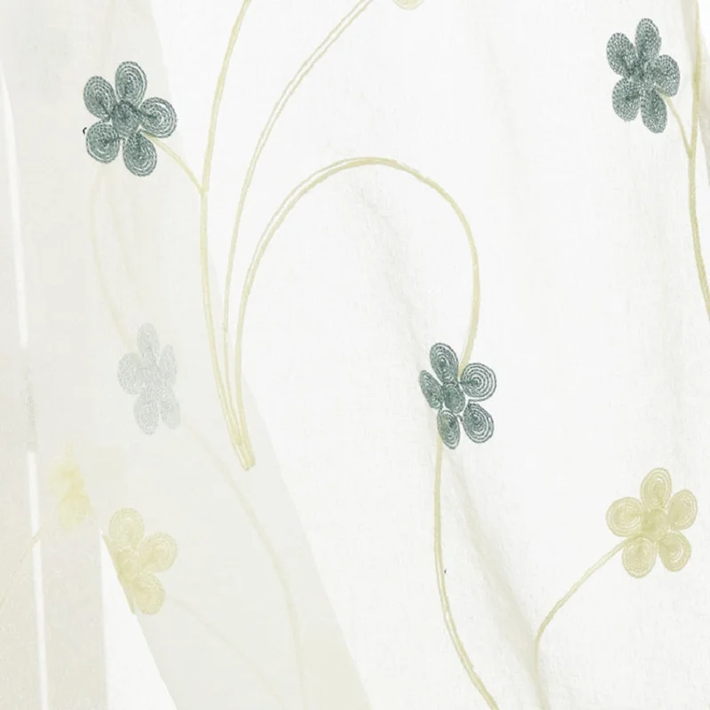 Синие занавески s розовая вышитая вуаль современные для окон гостиной тюлевые