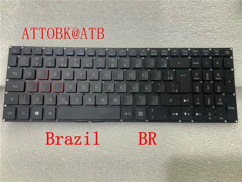 Новая подсветка Бразилия/немецкая клавиатура для Acer Aspire VX 15 VX15 VX5-591G VX5-793 VN7-593 VN7-793G