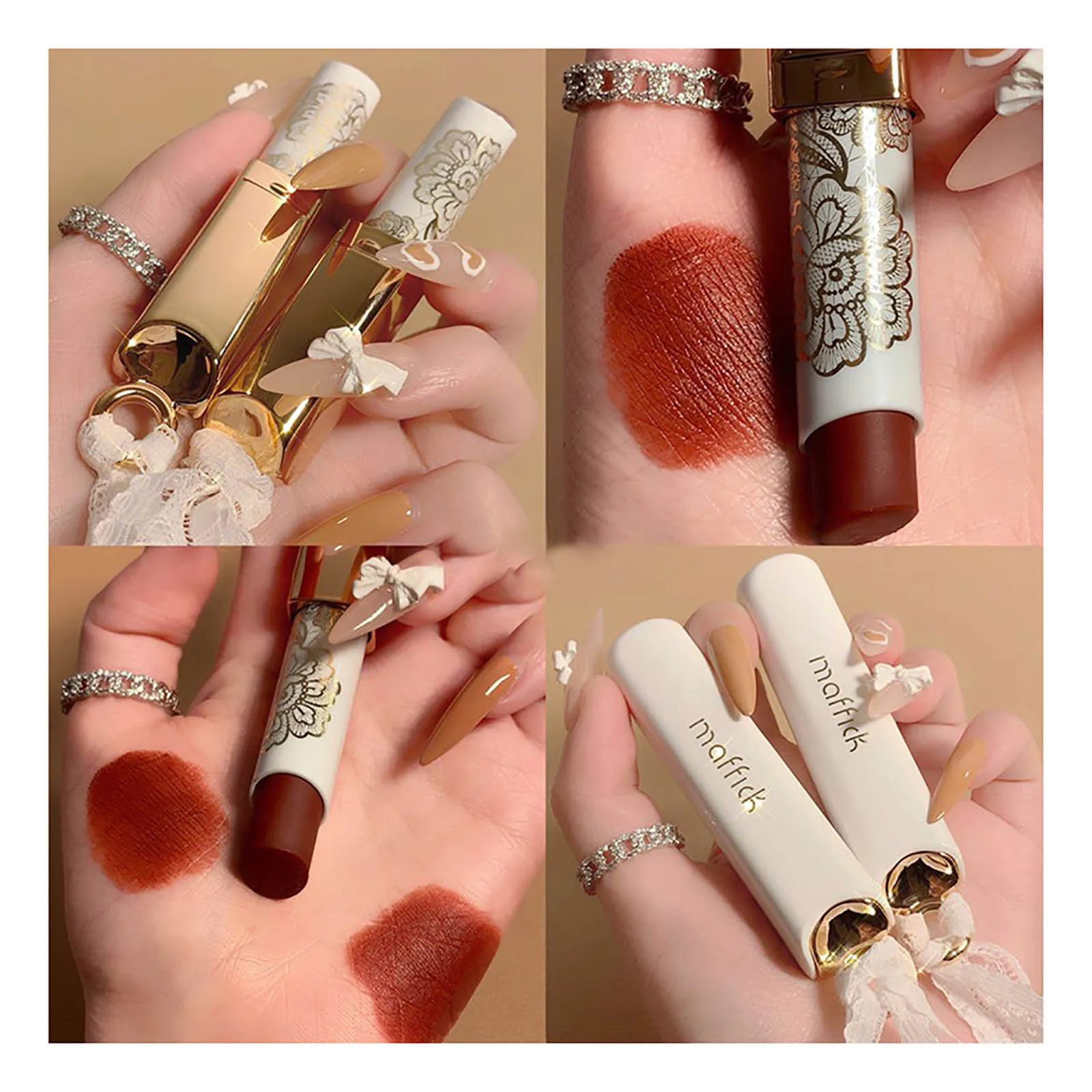 6 Colors Matte Lipstick Tubes Waterproof Long Lasting Sexy Purple Pigments Makeup Never Fade Away Lips |