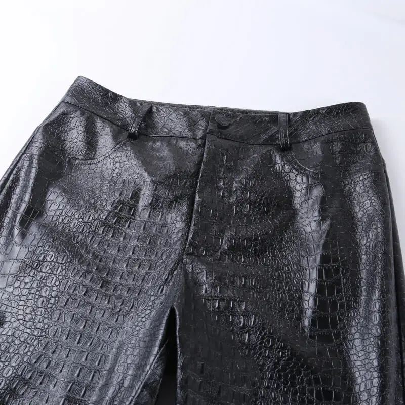 

Sexy High Waist Faux Leather Pants Women Casual Elegant Ankle Length Pants Black Streetwear Trousers Office Slim Capris