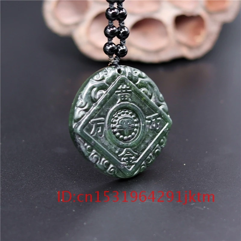 Для китайских подарков амулет резной Шарм аксессуары кулон обсидиан нефрит