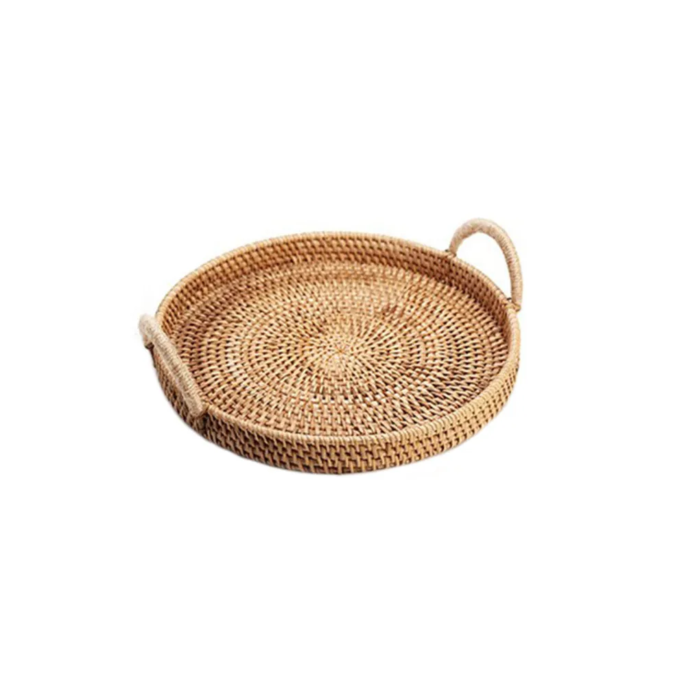 

Портативная круглая корзина для хранения ручной работы из ротанга