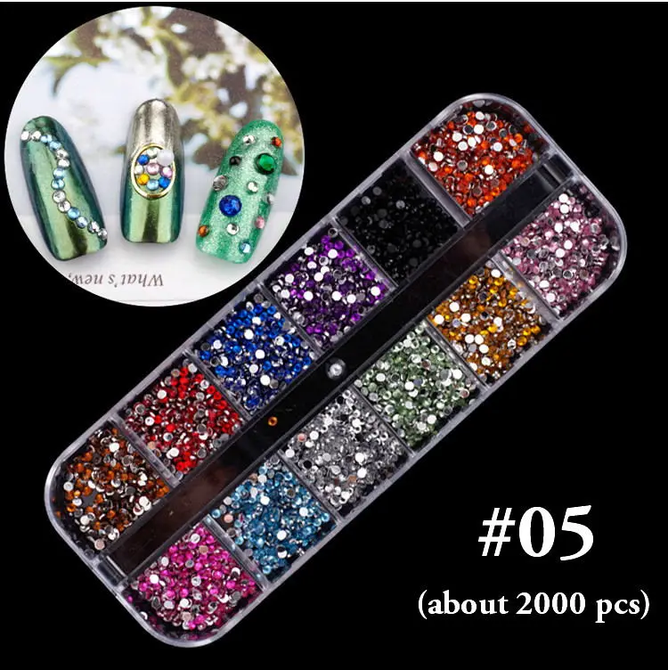 05 Mixed Colorful Rhinestones For Nails Crystal Stones Gems Manicure Accessories Studs 27 Models Diamonds 3D Nail Art Decorations - Цвет: 05