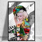 Абстрактный граффити постер забавная Мэрилин Монро Художественная Картина на холсте красочный Творческий персонаж Настенная картина для гостиной домашний декор
