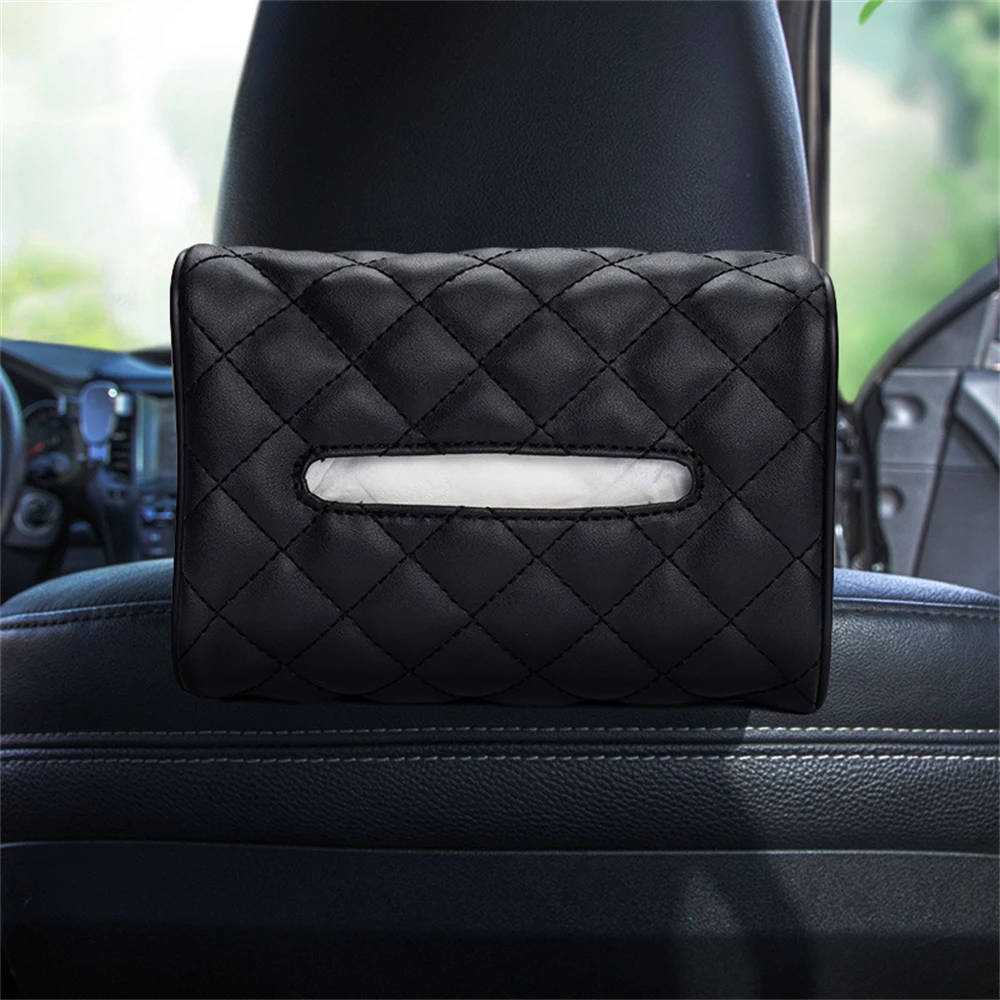 

Car Tissue Box Leather Seat Back Hanging Seat Type Sun Visor Type Multi-Function Bag