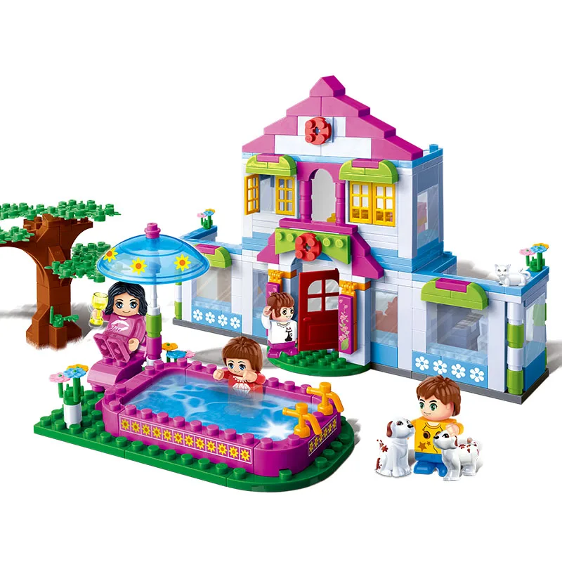 BanBao дом мечты вилла плавательный бассейн кирпичи образовательная модель