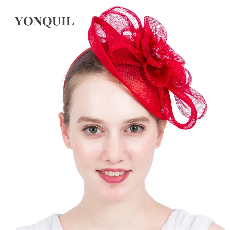 Коктейль Sinamay шляп для торжественного случая Аксессуары волос шляпы свадьбы