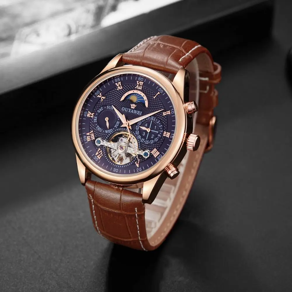Модные Повседневные Мужские часы от топ бренда механические автоматические