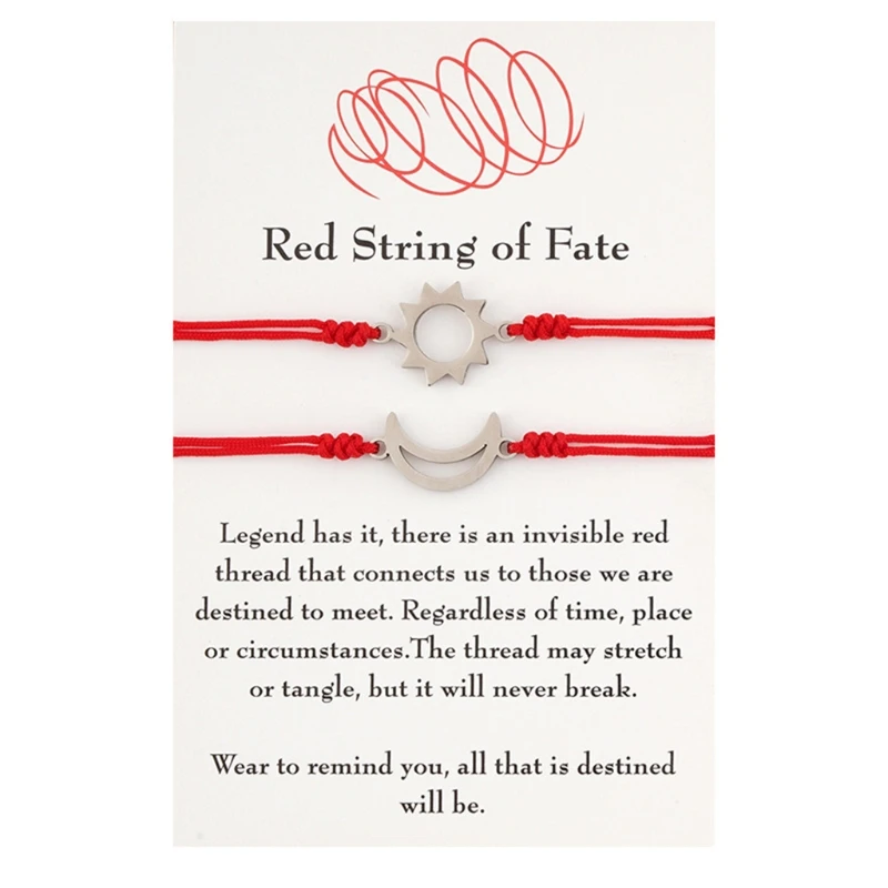 

Red String of Fate Bracelets Handmade Red Rope Long Distance Matching Bracelet Good Luck Protection Couples Bracelets