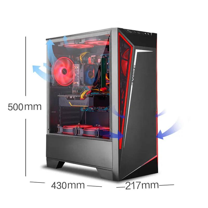 Игровой Компьютер IPASON Field S5 R5 2600 8G 256G 1050TI/1650/1660S Настольный сборный компьютер для