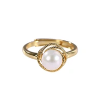 s925 sterling silver gold plated natural pearl personalized opening womens ring fashion baroque niche ring