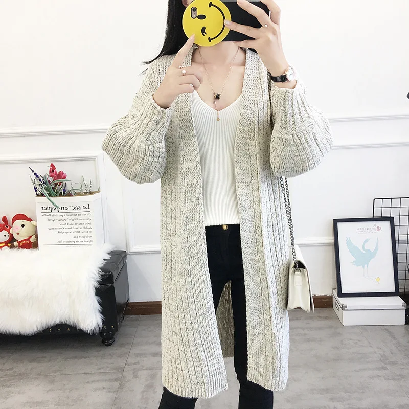 Сделать новый женский вязанный кардиган свободный большой ярдов длинные пальто