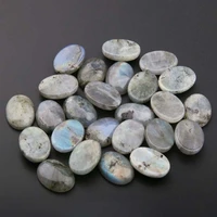 10pcs natural egg shape flash labradorite stone cabochon loose beads for jewelry making diy ring earrings accessories gift