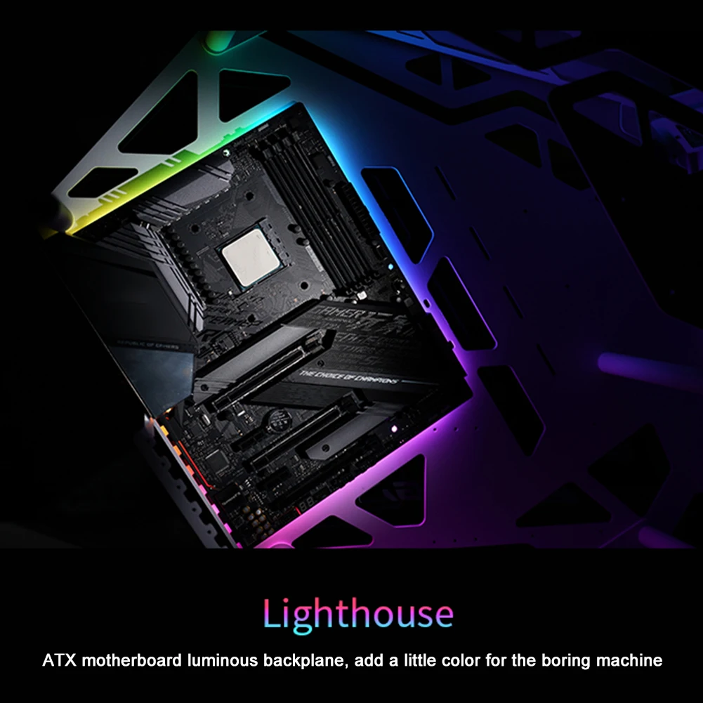 

Backplane Back Light Cabinet Home Desktop Computer Power ARGB Sync Office PC Case 5V ATX Decorative Mainboard Lighthouse