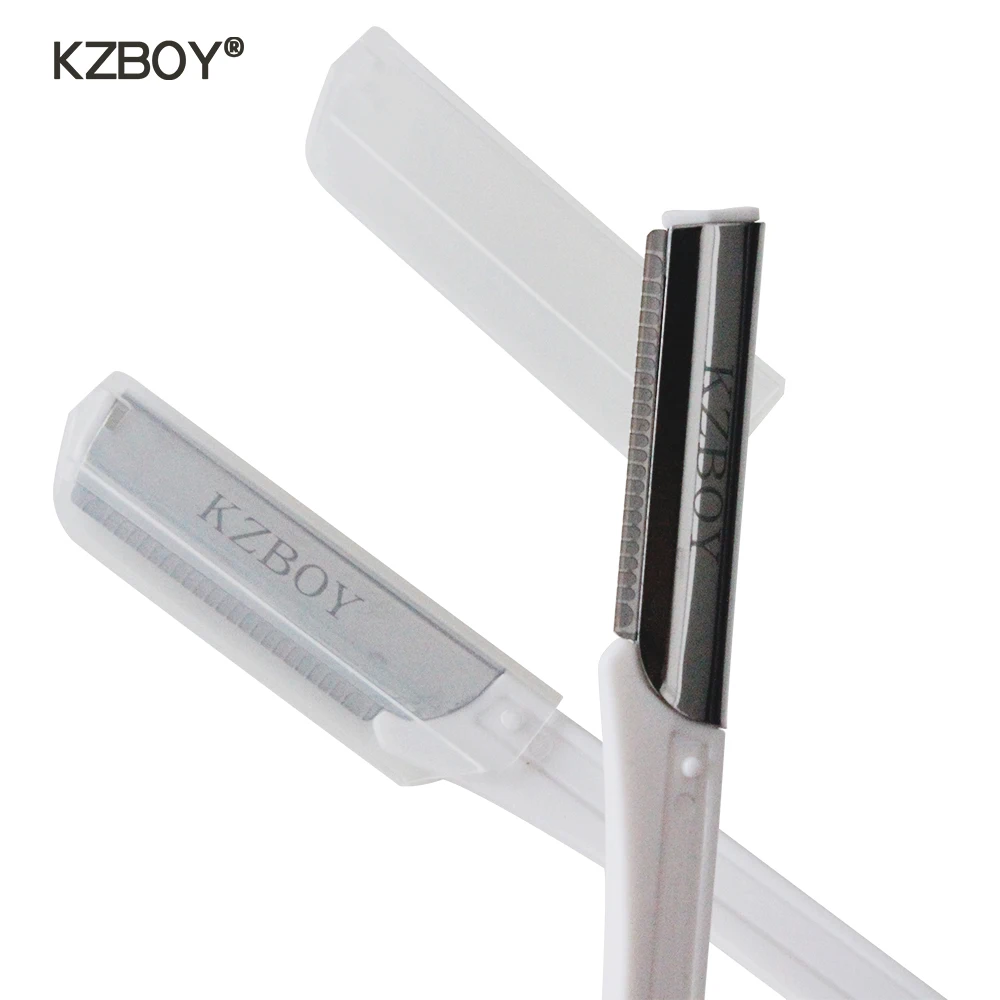 KZBOY 100PCS Stainless Steel Sharp Eyebrow Razors for Brow Trimmer Eyebrow knife Multicolor