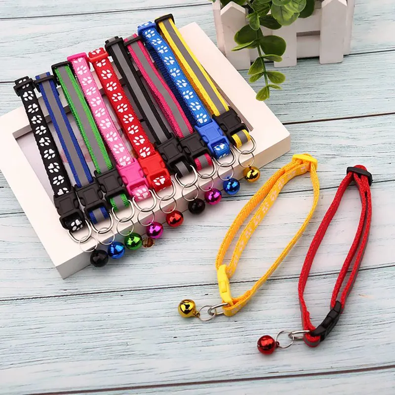 

Colorul Pet Supplies Cat Collar With Bell Adjustable Buckle Collar Pet Supplies Cat Accessories Collar Small Dog Decor Necklace
