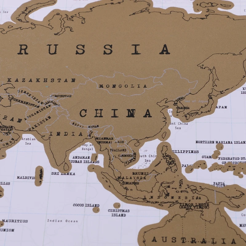 

Deluxe Scratch Off Journal World Map Personalized Travel Atlas Poster Novelty