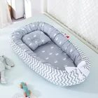 Мягкая хлопковая детская кровать с подушкой, портативная детская кроватка-гнездо, дорожная кровать для младенцев, моющаяся Кроватка-люлька, бампер 85*50 см