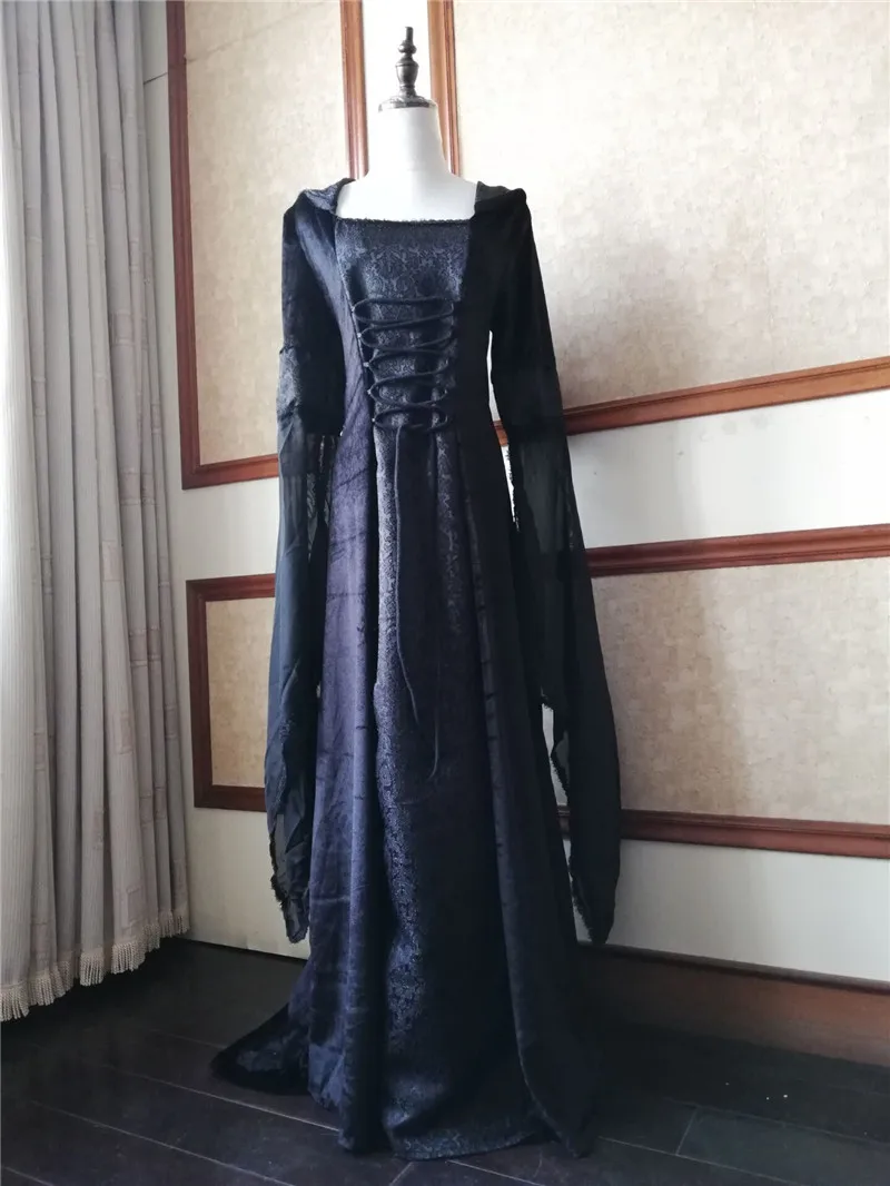 5XL размера плюс европейские Court Женские средневековый ретро дворец Туника Платье