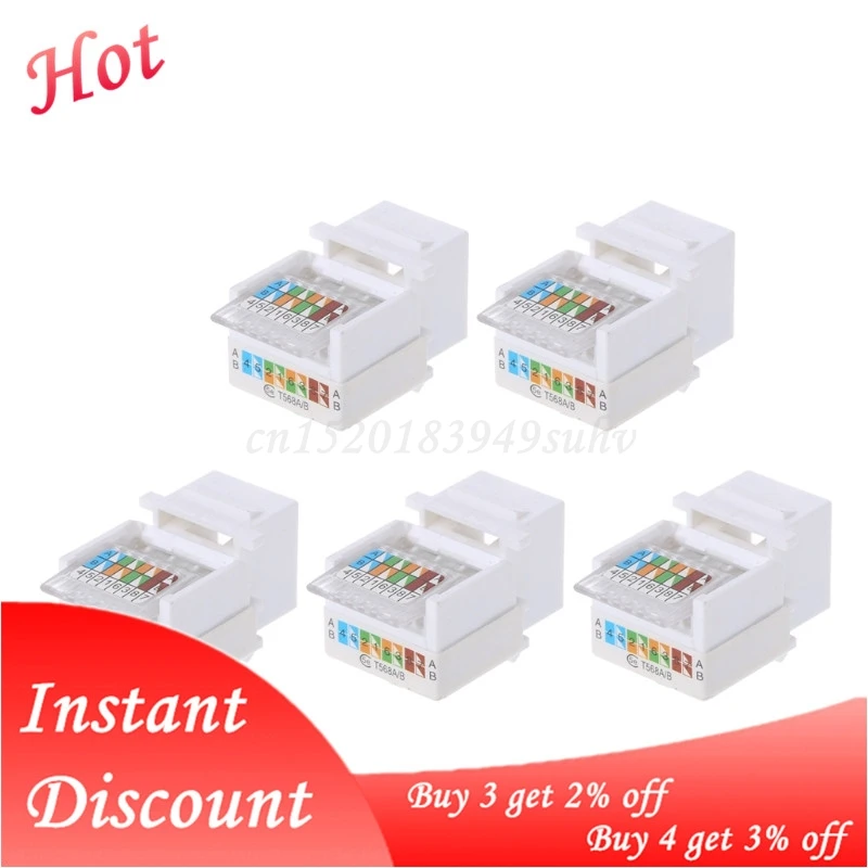 

New 5pcs CAT5E UTP Network Module Tool-free RJ45 Connector Cable Adapter FOR AMP hot