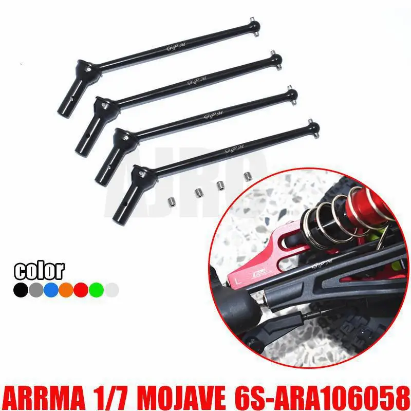 

Универсальные шарниры ARRMA-1/7 4WD MOJAVE 6S ARA106058T1/T2 #45 из закаленной стали, передние и задние CVD, ARA310954 + AR310451 + AR31043 + 310953