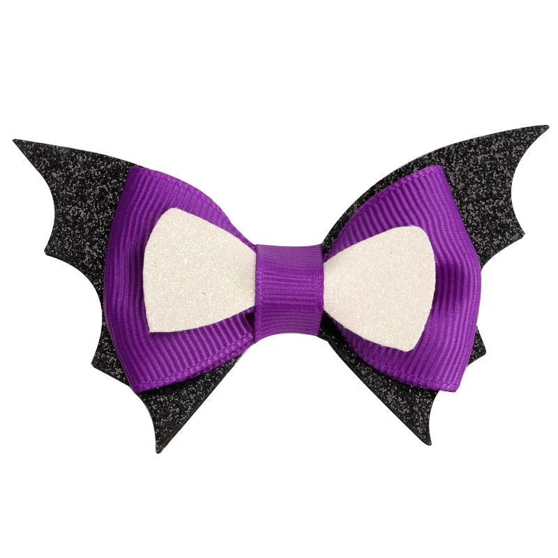 

Halloween Bat Wings Sequins Clips Girl Hairpin Baby Double Bow Skull Colorful Barrettes Bebes Hair Accesorios Kids Headwear