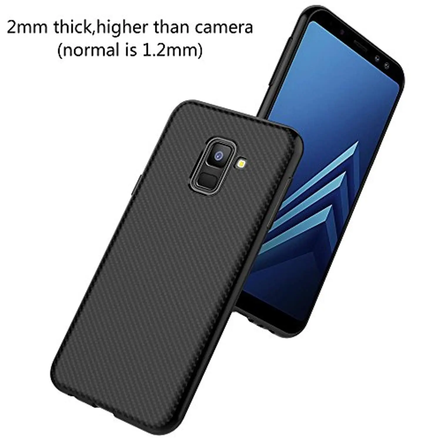 Матовый Мягкий ТПУ чехол из углеродного волокна для samsung Galaxy A6 A7 J4 J6 J8 2018 J2 Core J5 J7