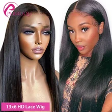 Straight Lace Front Human Hair Wig 13X6 HD Lace Frontal Wig For Women Perruqu Brazilian Remy Transpa