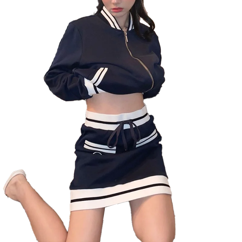 

Spring 2021 new women's suit thin fashion casual long-sleeved short skirt two-piece suit