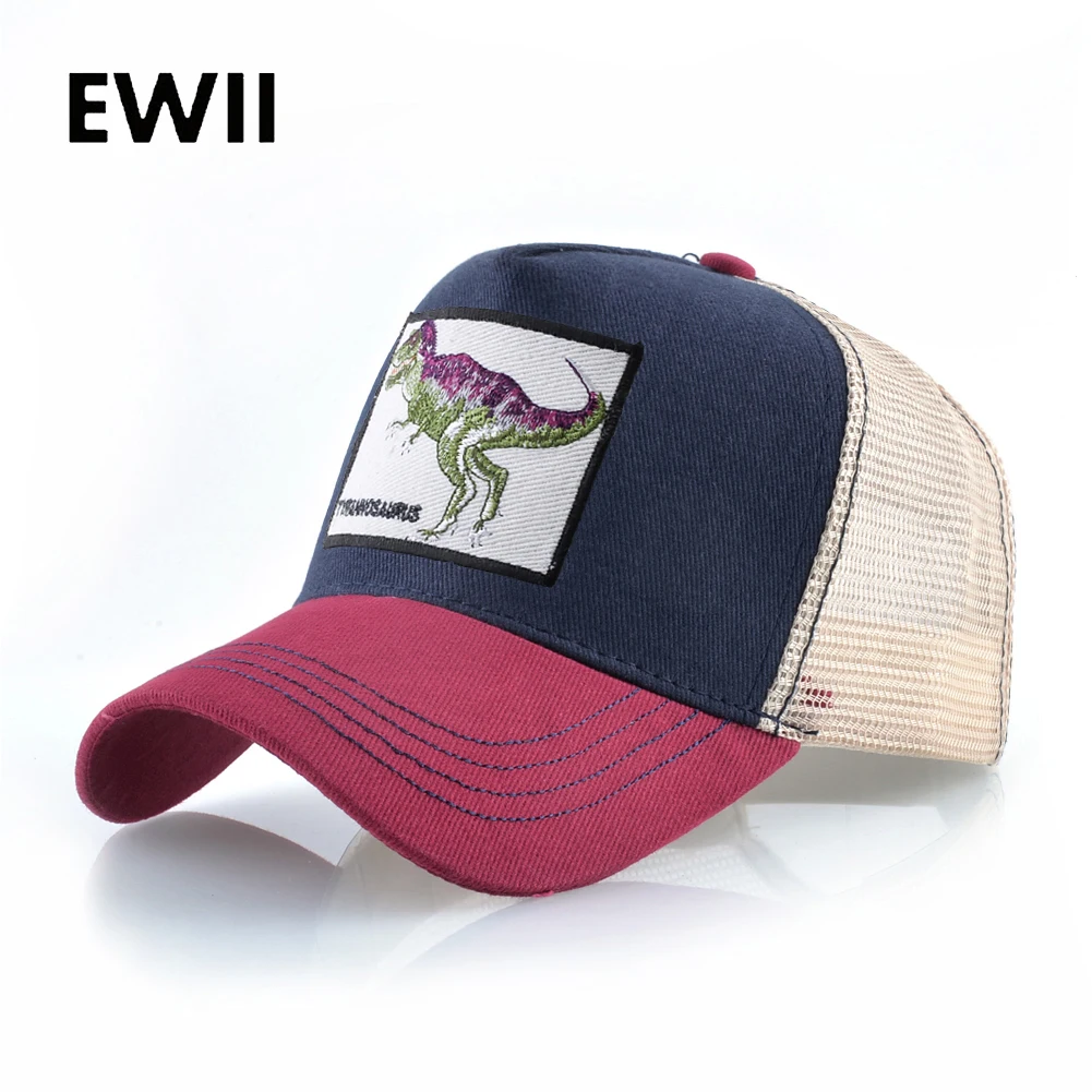 

Men's Dinosaur Hat Embroidered Baseball Cap For Men Adjustable Snapback Caps Women Fashion Breathable Trucker Hats gorro