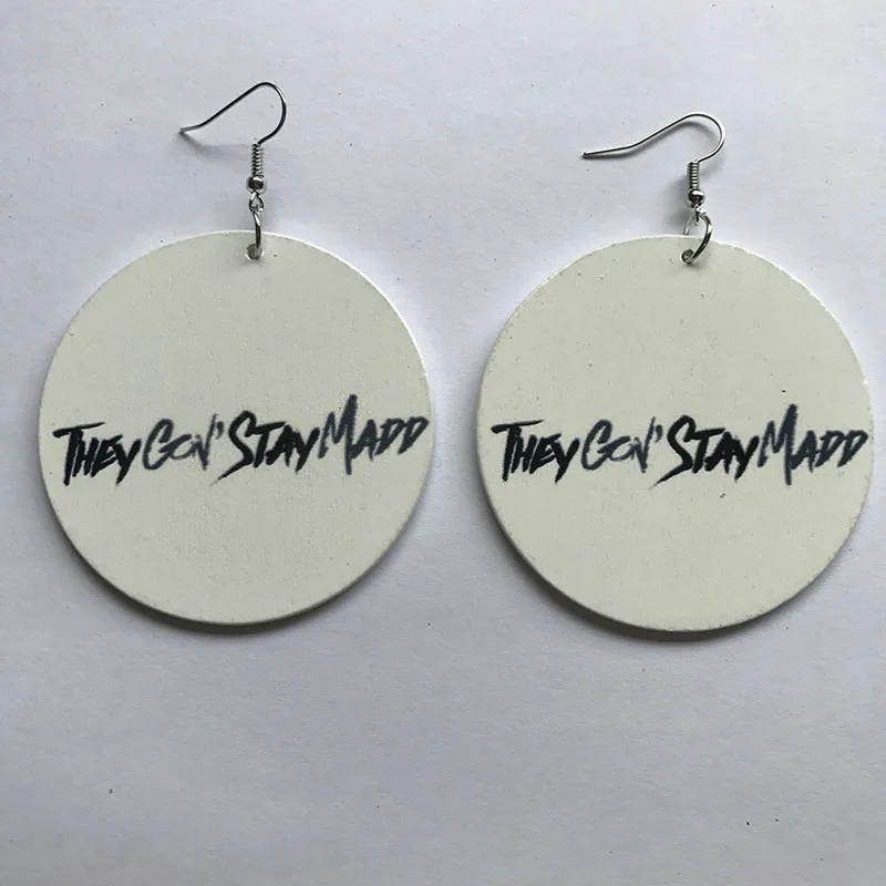 Деревянные серьги с надписью африканская королева LOVE MY LOCS | Украшения и