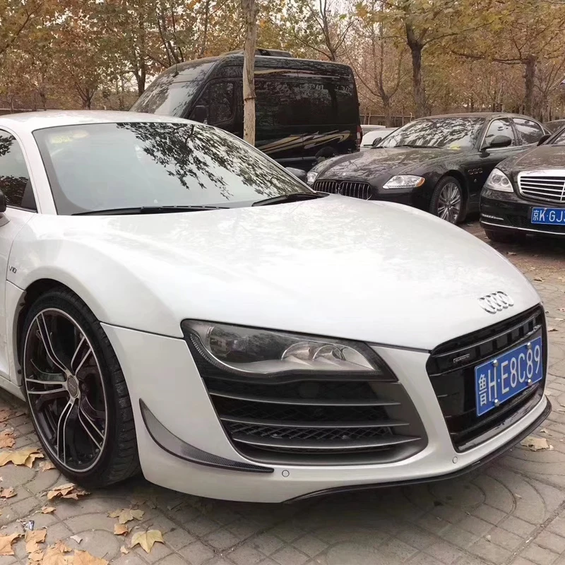 Накладка на передний бампер из углеродного волокна для Audi R8 V8 V10 2008-2015 2 шт.