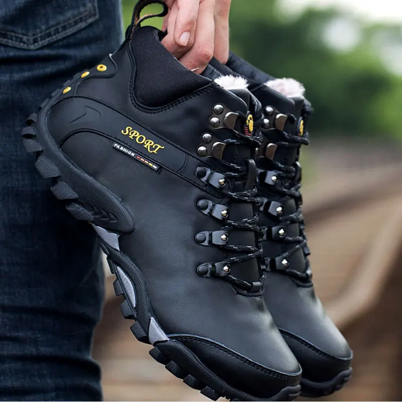 BACKCAMEL/зимние ботинки Водонепроницаемая Мужская обувь Зимние ботильоны дышащая