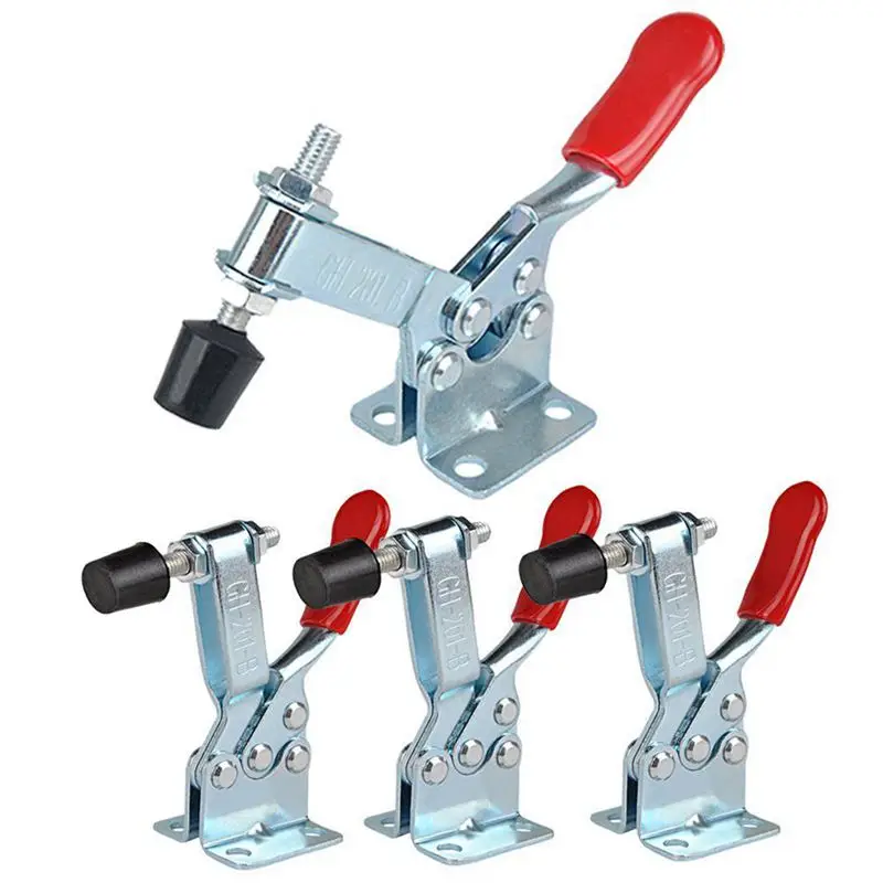 

ABSF 4Pcs Hand Tool Toggle Clamp 201B Antislip Red Horizontal Clamp 201-B Quick Release Tool