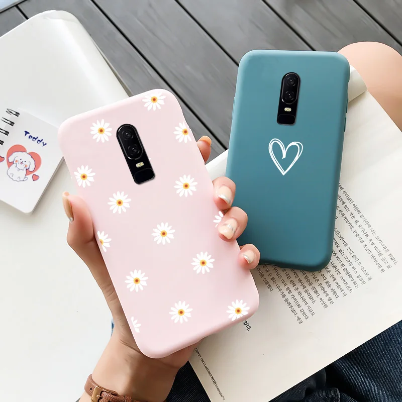 for oneplus 6 case cartoon cute pattern soft silicone tpu painted matte shockproof mobile phone protection cover free global shipping