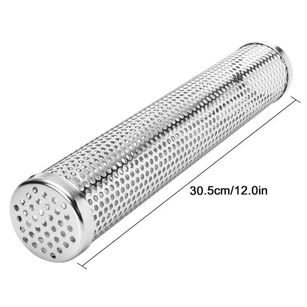 

Pellet Smoker Tube Stainless Steel Grill Smoker Grill Perforated Mesh Smoker Filter Gadget Hot Cold Pellet Smoker Tube