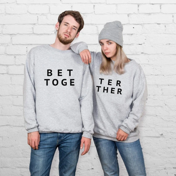 

BETTER TOGETHER fashion sweatshirt couple clothing pullovers high quality jumper mens girls casual tops hoodie- K171