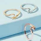 Новое модное простое кольцо в виде волны, простое женское Ювелирное кольцо